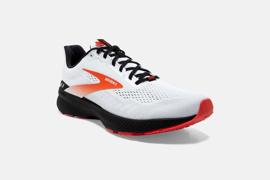 Brooks Israel Launch 8 Road Running Shoes Mens - White/Black/Red - ARQ-645923